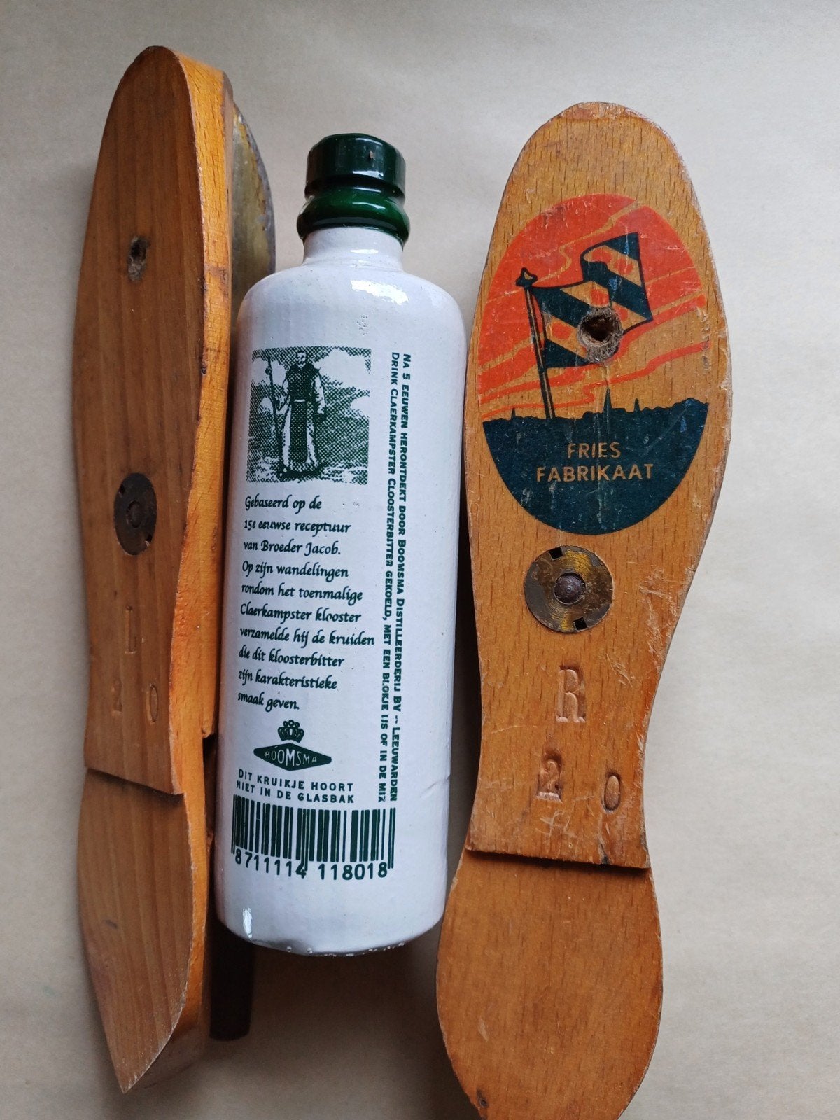 Oude Houten Schaatsen met Dichte Fles Claercampster € 10, Ophalen, Friese doorlopers, Overige merken