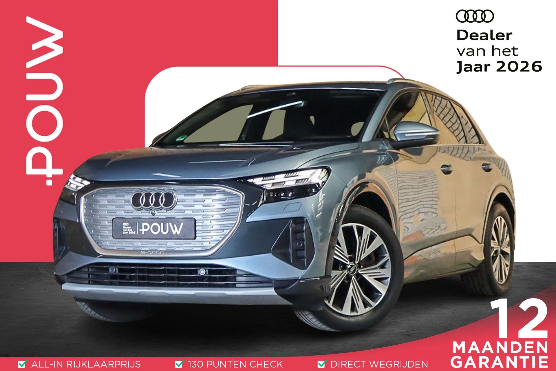 Audi Q4 e-tron 40 204pk Launch edition Advanced Plus 77 kWh, Automaat, 12 maanden, Gebruikt, Zwart