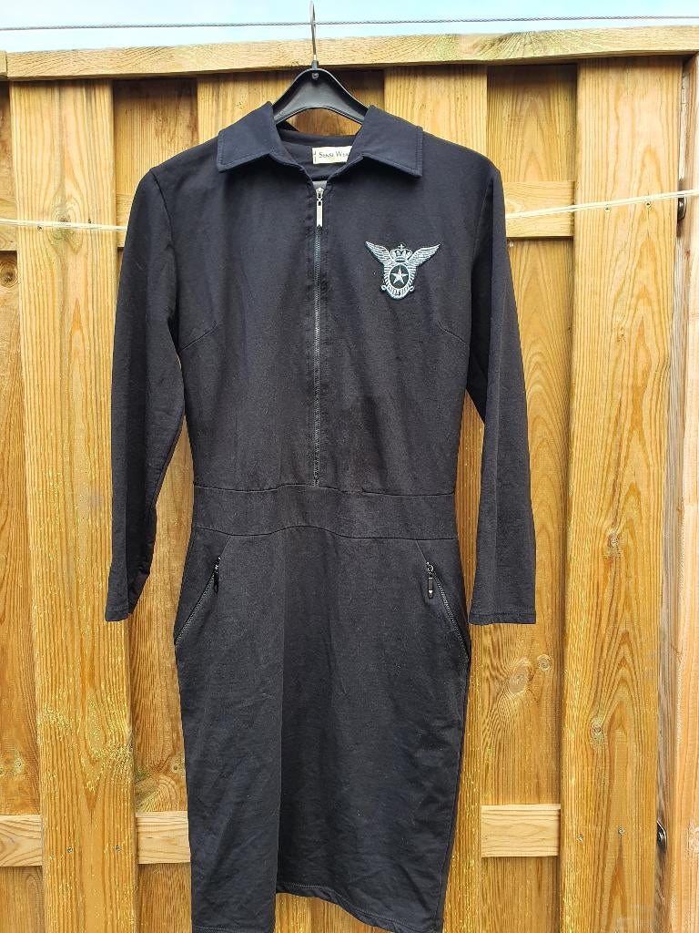Zwarte jurk Sensi Wear – rits jurk maat S, Ophalen of Verzenden, Zo goed als nieuw, Zwart, Boven de knie