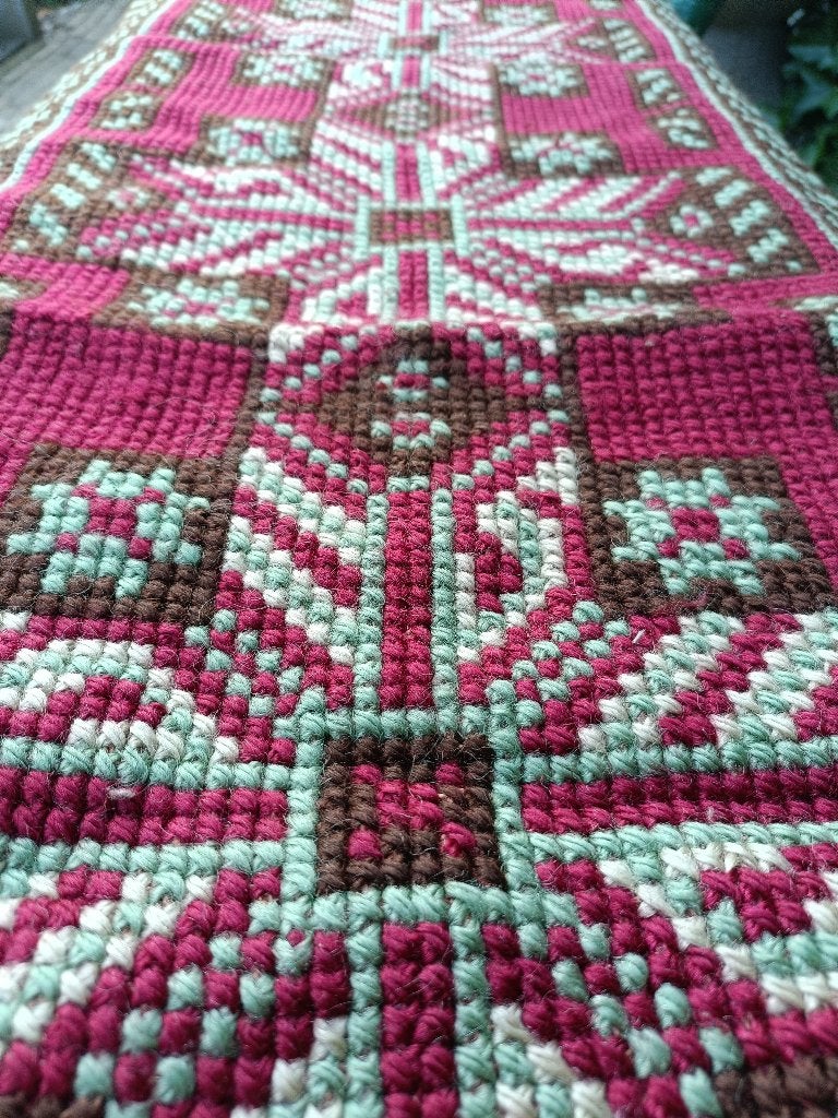 Origineel vintage smyrna loper tafelkleed 167x40 cm (N43), Ophalen of Verzenden, Gebruikt, Rechthoek