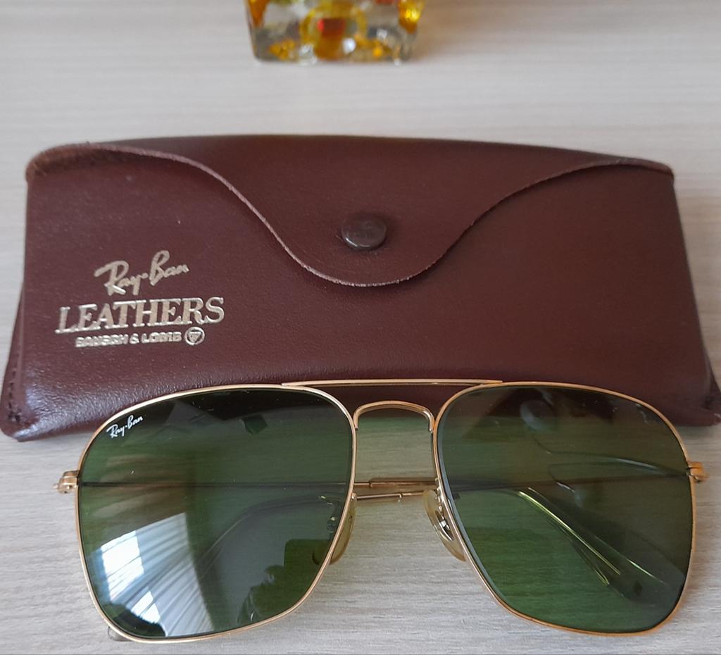 Vintage ray ban zonnebril Caravan B&L glazen 58-16, Ophalen, Zo goed als nieuw, Groen, Ray-Ban