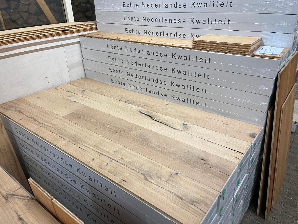 Eiken lamelparket vloeren Nature 235mm breed , grote partij, Ophalen of Verzenden, Nieuw, 75 m² of meer, Parket