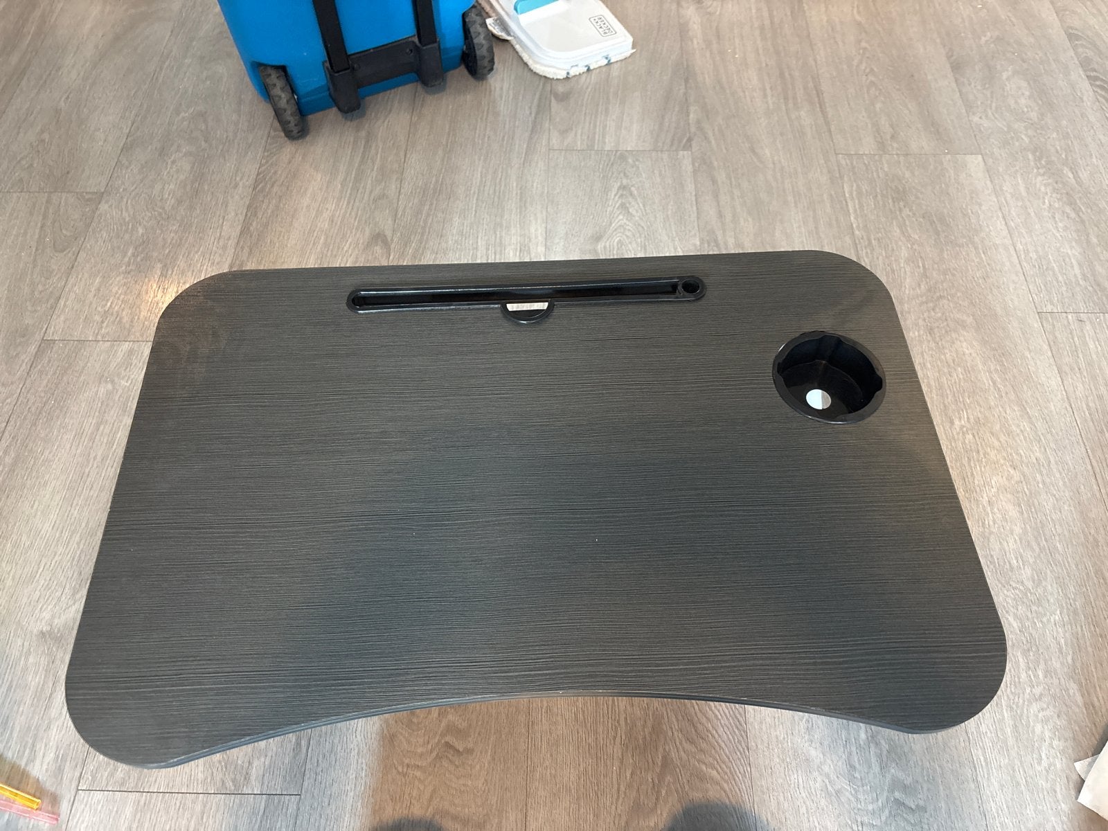 Opvouwbare laptoptafel met bekerhouder, Huis en Inrichting, Ophalen, Minder dan 45 cm, 55 tot 75 cm, Zo goed als nieuw