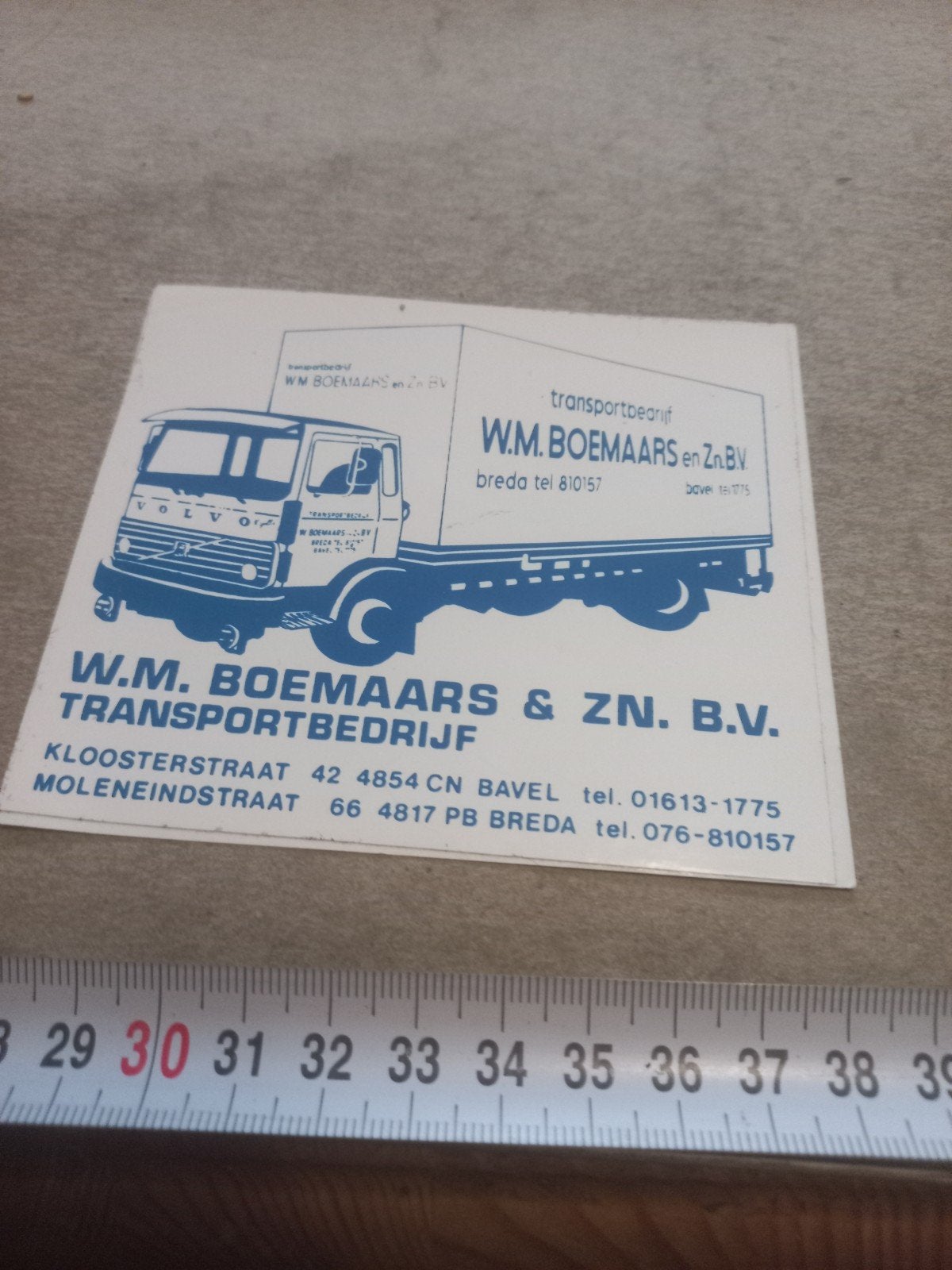 Vintage W.M. Boemaars & Zn. B.V. Transportbedrijf Sticker, Ophalen of Verzenden