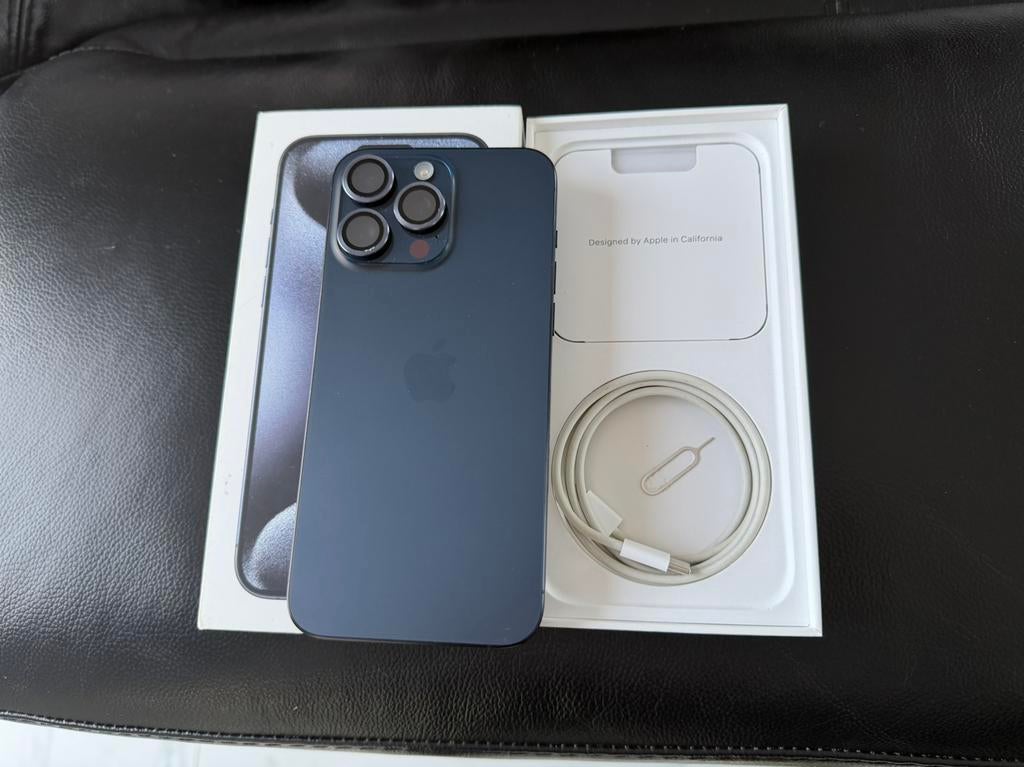 Nette iPhone 15 Pro Max 512gb Blue Titanium Compleet in Doos, Ophalen, 512 GB, Blauw, IPhone 15 Pro Max