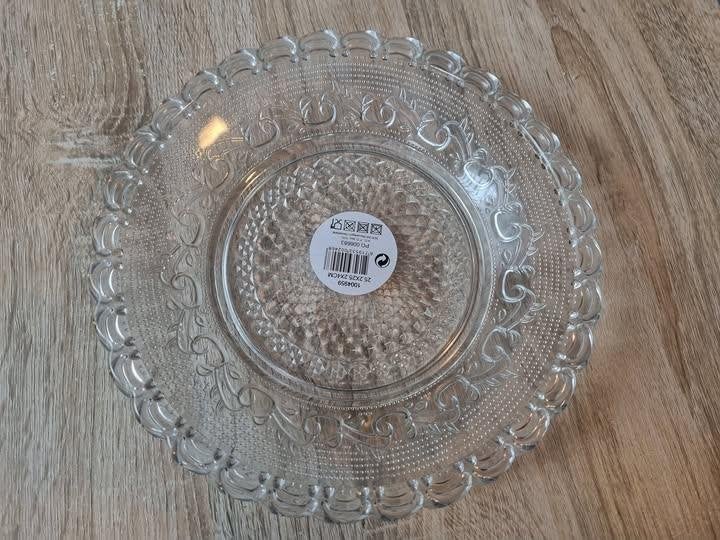 nieuw glazen fruitschaal, Schaal, Rond, Nieuw, Geribbeld