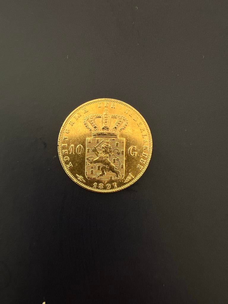 Gouden 10 gulden munt Wilhelmina 1897, Koningin Wilhelmina, Losse munt, 10 gulden, Goud