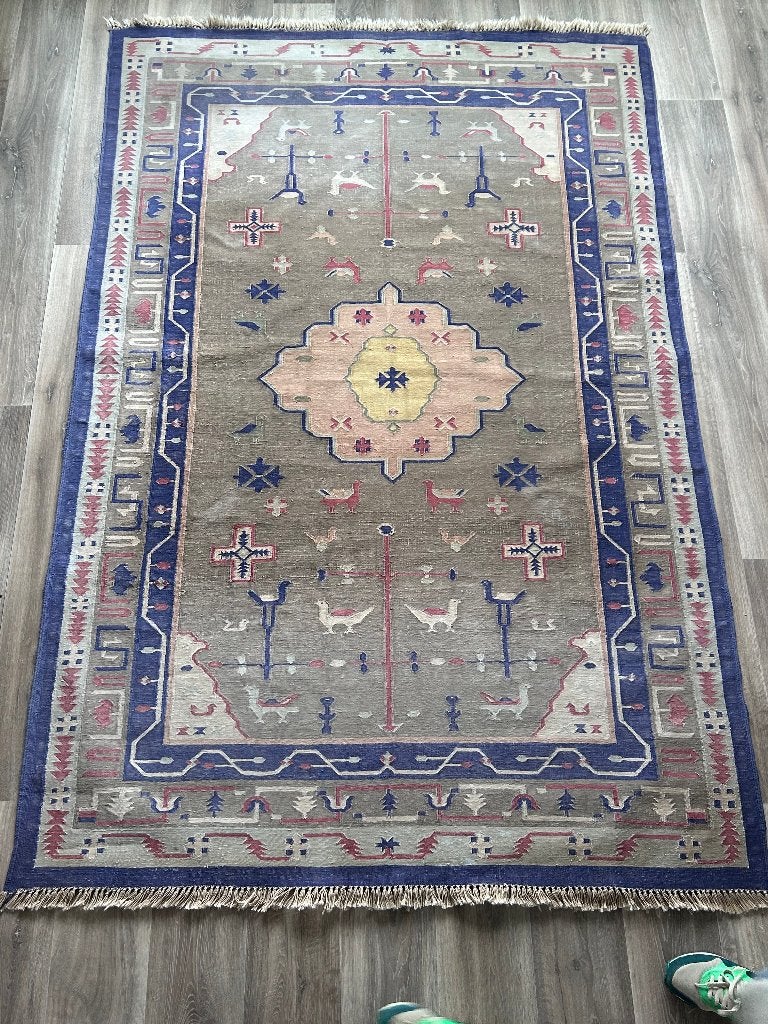 Handgemaakt Kelim kleed 260cm x 165cm - stoer sober, Ophalen of Verzenden, Nieuw, Rechthoekig, 200 cm of meer