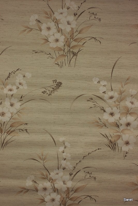8894 jutelook bloemenbehang in beige en bruin swiet, Ophalen of Verzenden, Beige