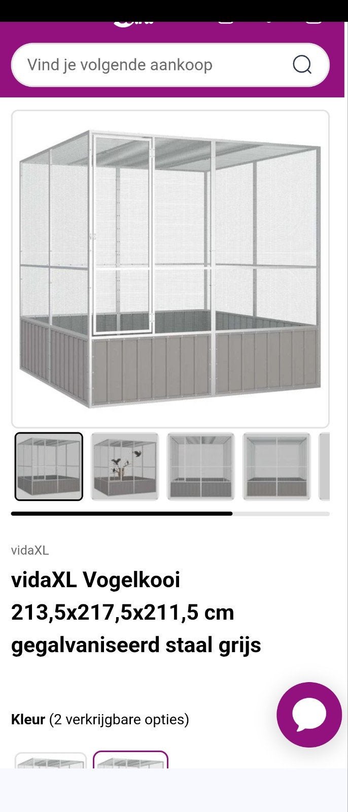 Grote volière, Ophalen, Nieuw, Aluminium, Volière