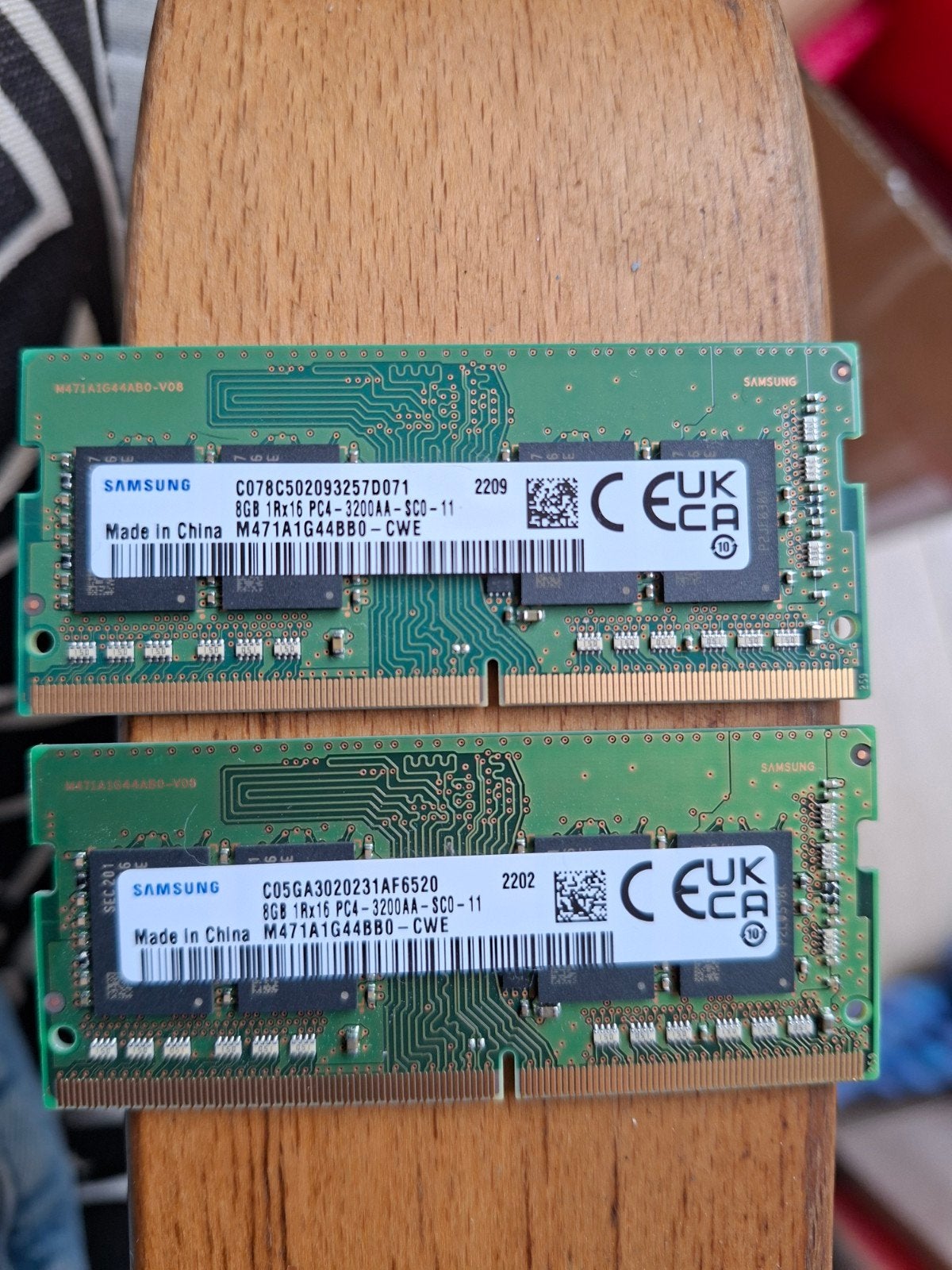 16Gb (2x8) Samsung  setje ddr4 sodimm ram geheugen 3200Mhz, Computers en Software, RAM geheugen, DDR4, Ophalen of Verzenden, Zo goed als nieuw