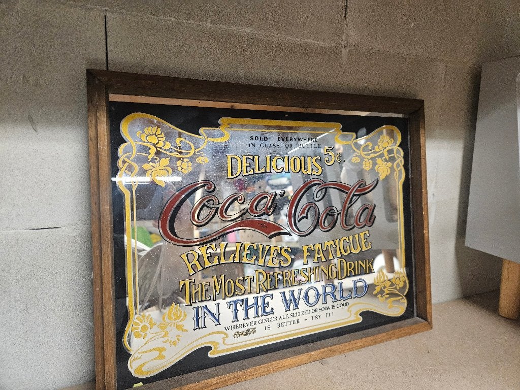 Coca cola spiegel of pubspiegel, Ophalen of Verzenden, Rechthoekig, 50 tot 100 cm