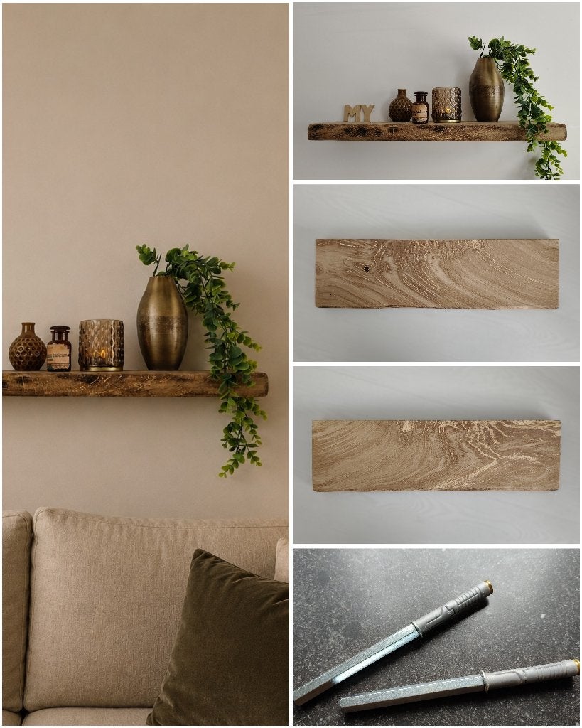 Zwevende massief eiken wandplank houten schap 59,5cm #277, Houtatelier M.Y., Info@myhoutatelier.nl, Nieuw, Ophalen of Verzenden