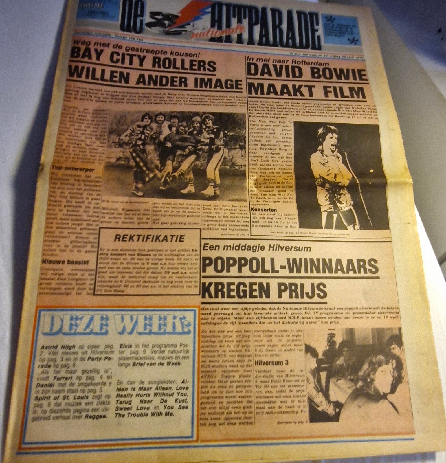 Nationale Hitparade 1976 -  Bowie, Elvis- astrid nijgh, Verzamelen, Ophalen of Verzenden, 1960 tot 1980, Nederland, Krant