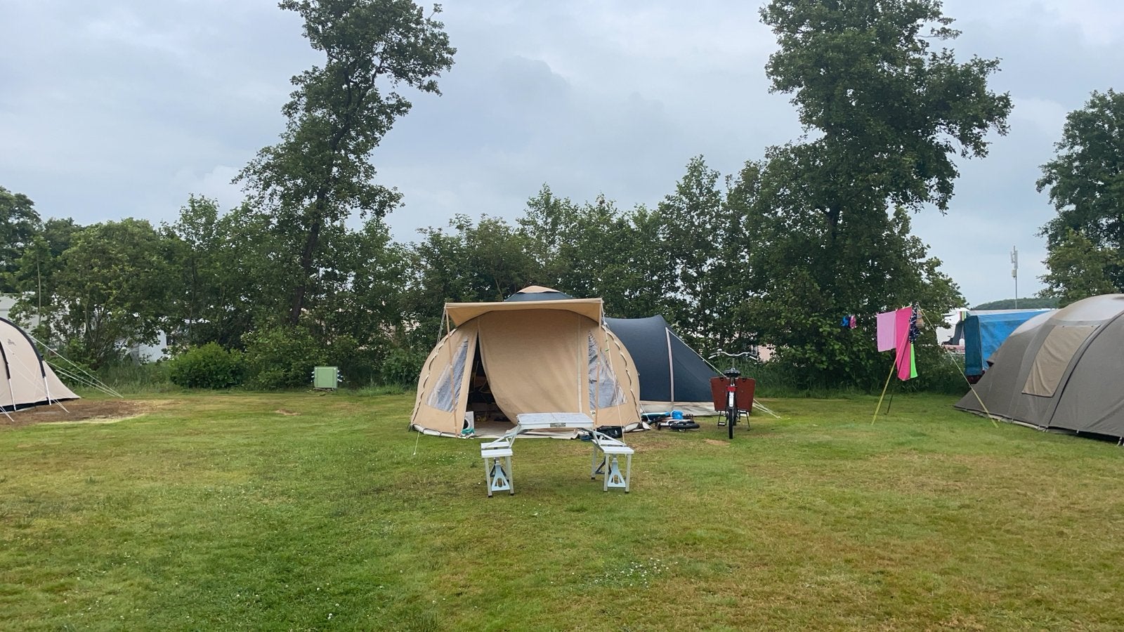Karstentent 3,5x3,5 met slaapaanbouw, Caravans en Kamperen, Tenten, Ophalen, Gebruikt, Meer dan 6