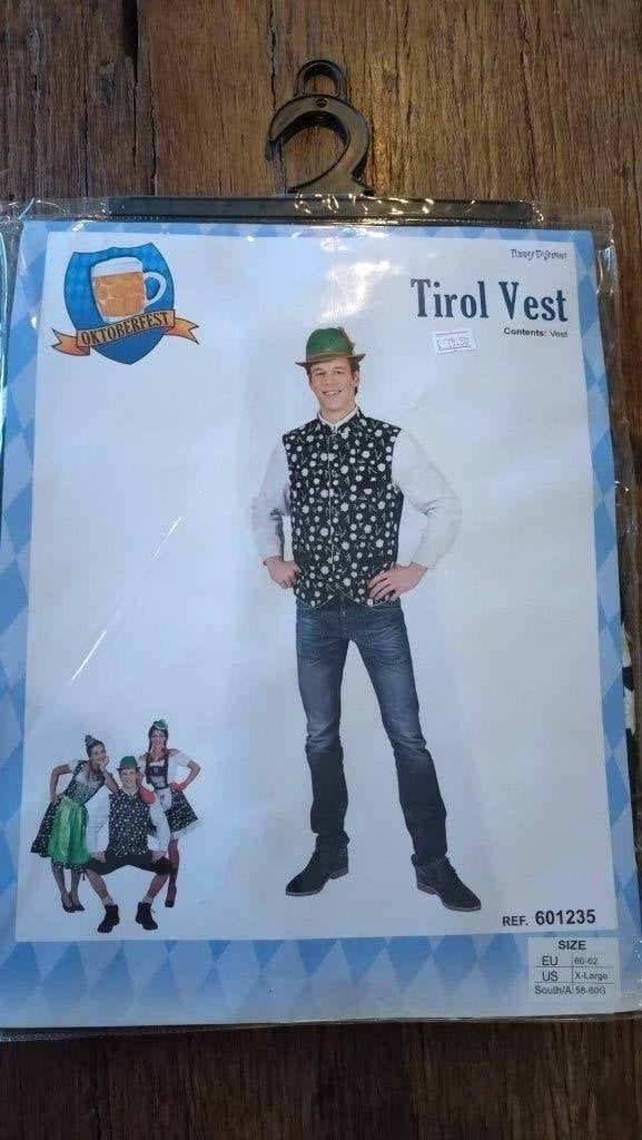 Tiroler vest Edelweiss heren, Kleding | Heren, Carnaval, Maat 48/50 (M), Nieuw, Ophalen of Verzenden
