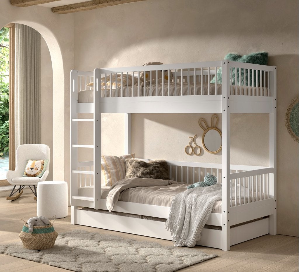 Forrest Beech stapelbed - 90x200 - Wit beuken, Huis en Inrichting, Niet ingevuld, Niet ingevuld, Niet ingevuld