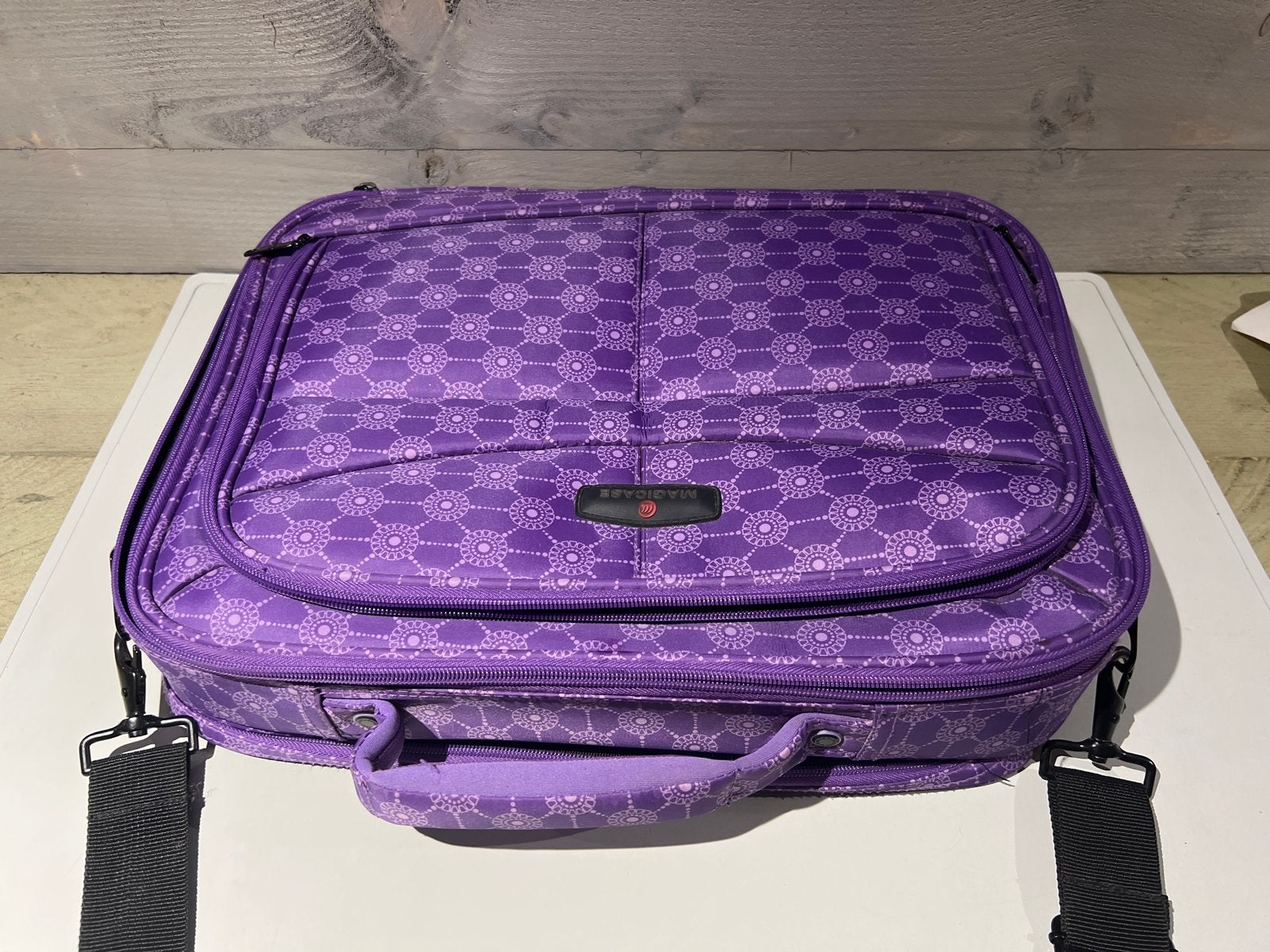 Paarse laptoptas met patroon en schouderband, Overige merken, N, Paars, Ophalen of Verzenden