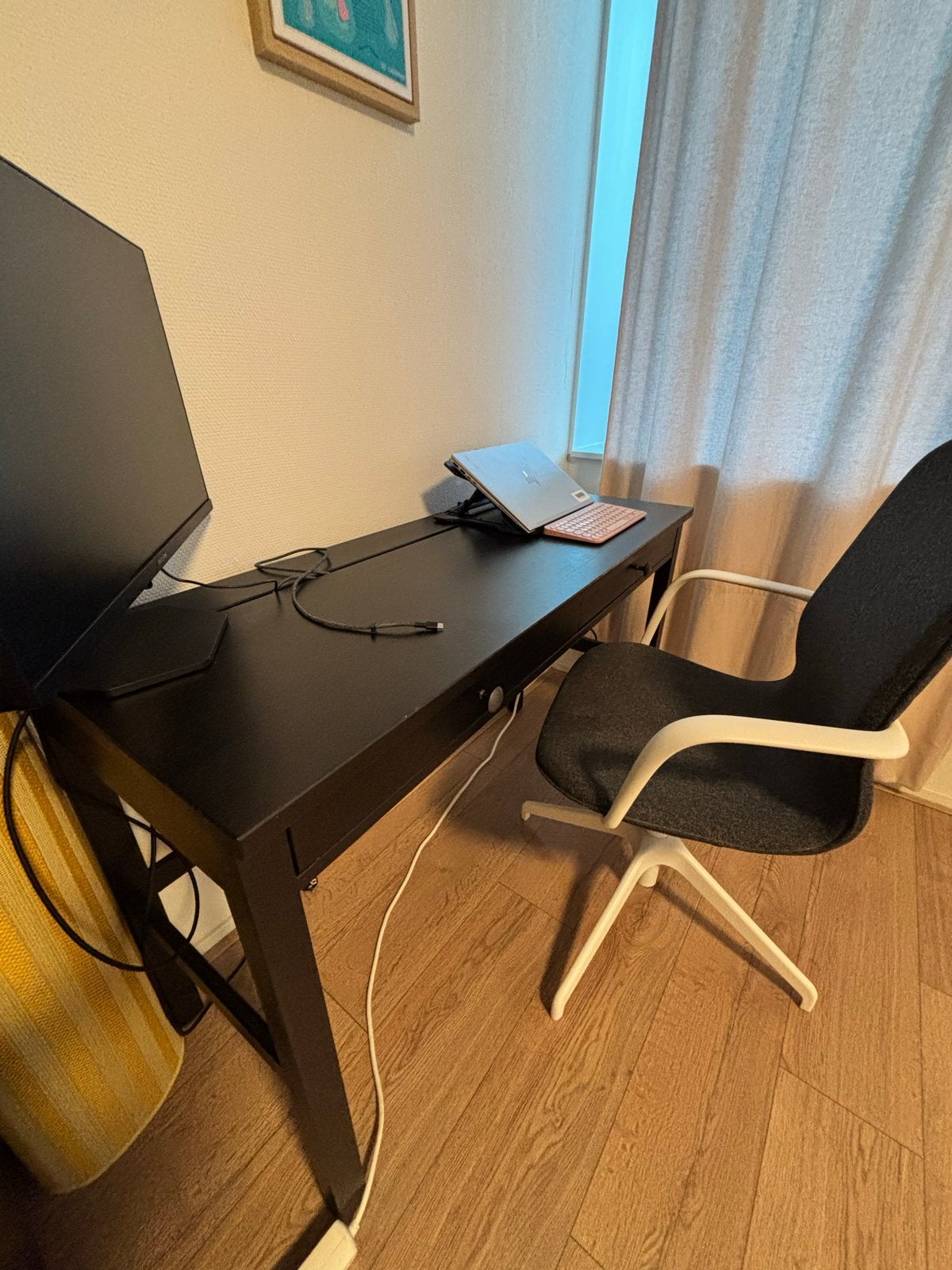 IKEA HEMNES Desk – Black-Brown | Home Office, Ophalen, Zwart, Gebruikt, Overige merken