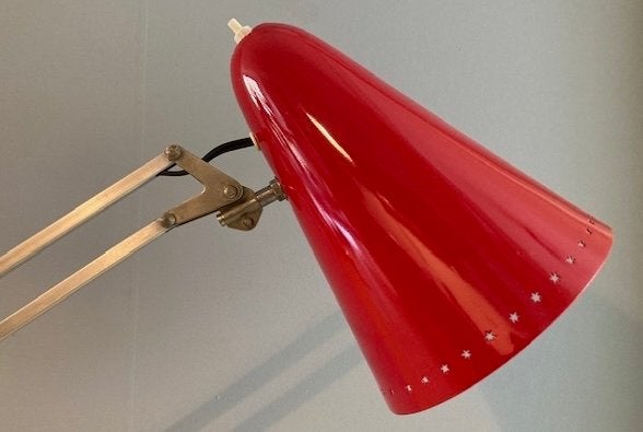 Vintage Hala Terry 2 bureaulamp - Rood, Antiek en Kunst, Ophalen