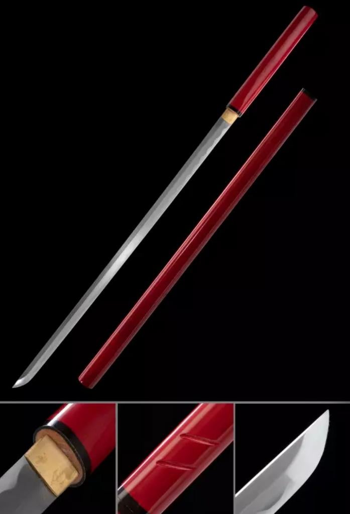 100cm Full Tang Katana - Rood Schede, Ophalen of Verzenden, Nieuw