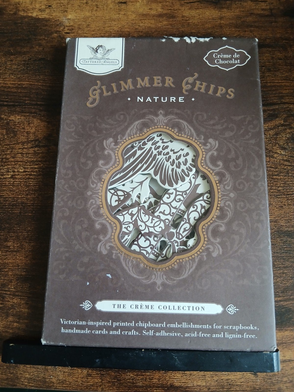 Glimmer Chips Nature Crème de Chocolat - 32 stuks, Zelfklevend, Info@mytatteredangels.com, Dieren, Nieuw