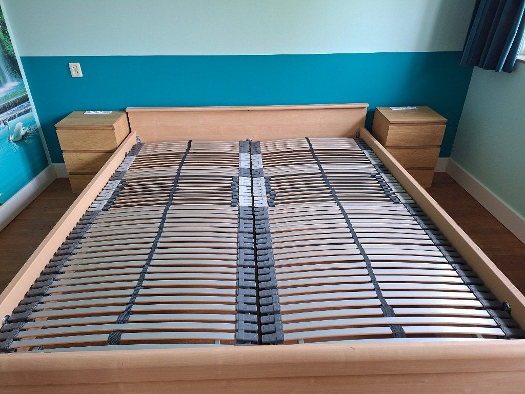 2 verstelbare lattenbodems 90x220, Huis en Inrichting, Ophalen, Gebruikt, 90 cm, Eenpersoons