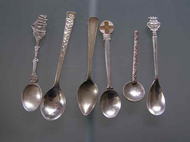 6 verschillende lepeltjes, Antiek en Kunst, Ophalen of Verzenden