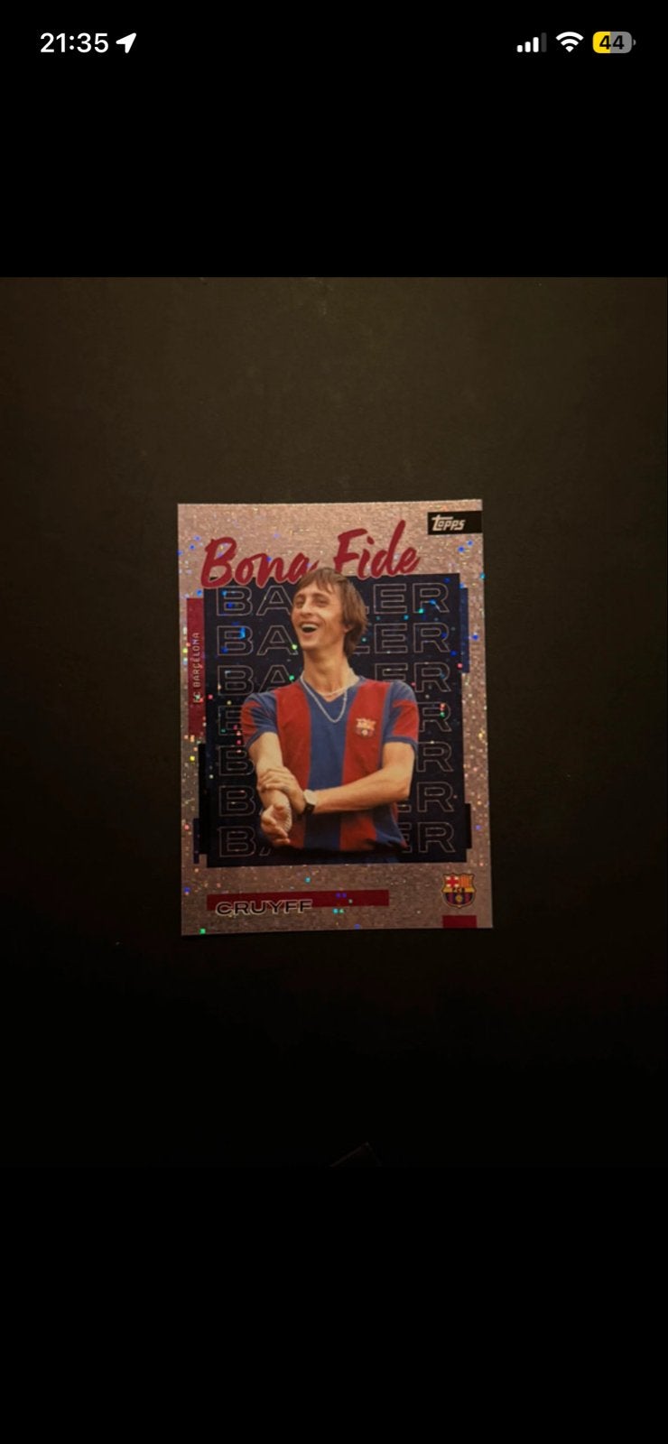 Topps Johan Cruyff Bonafide Voetbal Spelerskaart, Verzamelen, Ophalen of Verzenden, Zo goed als nieuw, Buitenlandse clubs, Spelerskaart