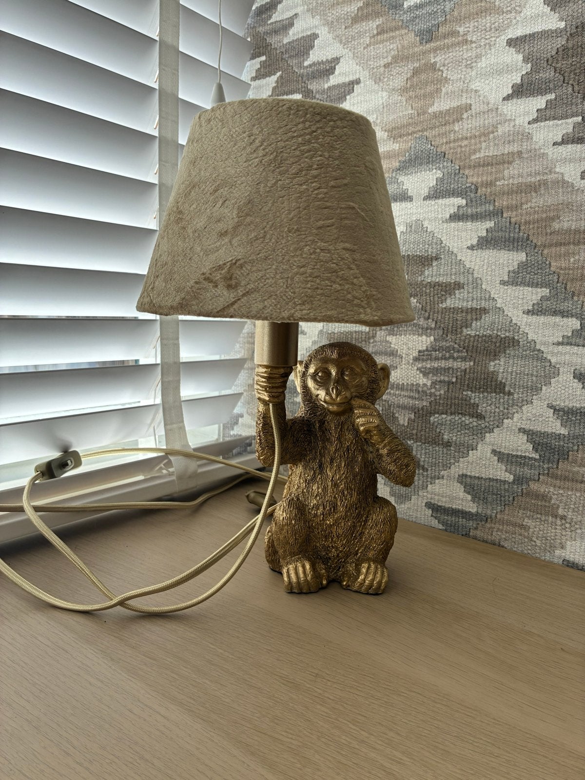 Schattig apen lampje - incl. Kap en peertje., Ophalen, Gebruikt, Overige stijlen, Kunststof