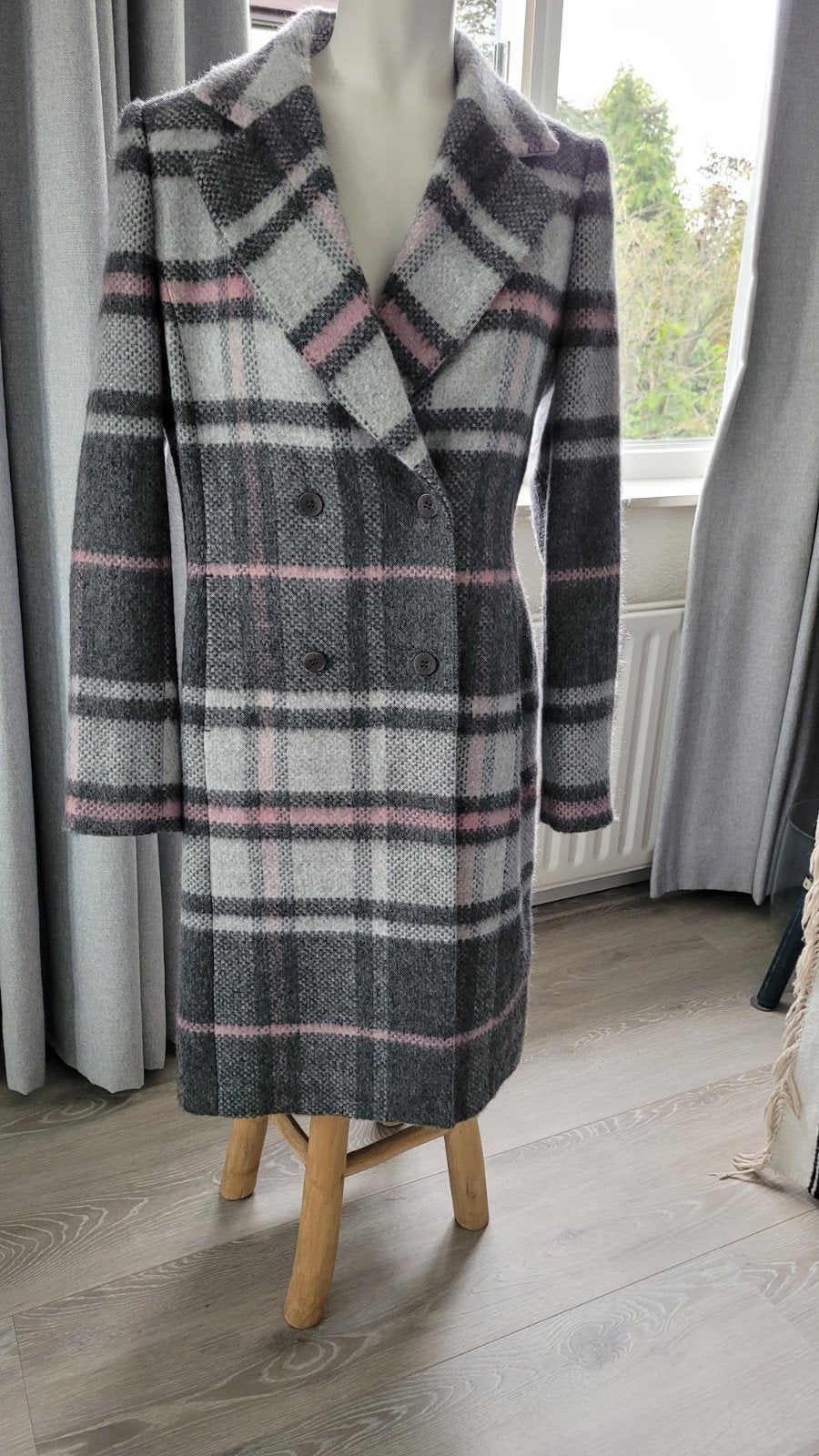 Ted Baker geruite wollen jas - Maat M, Kleding | Dames, Maat 38/40 (M), Nieuw, Ophalen of Verzenden, Ted Baker