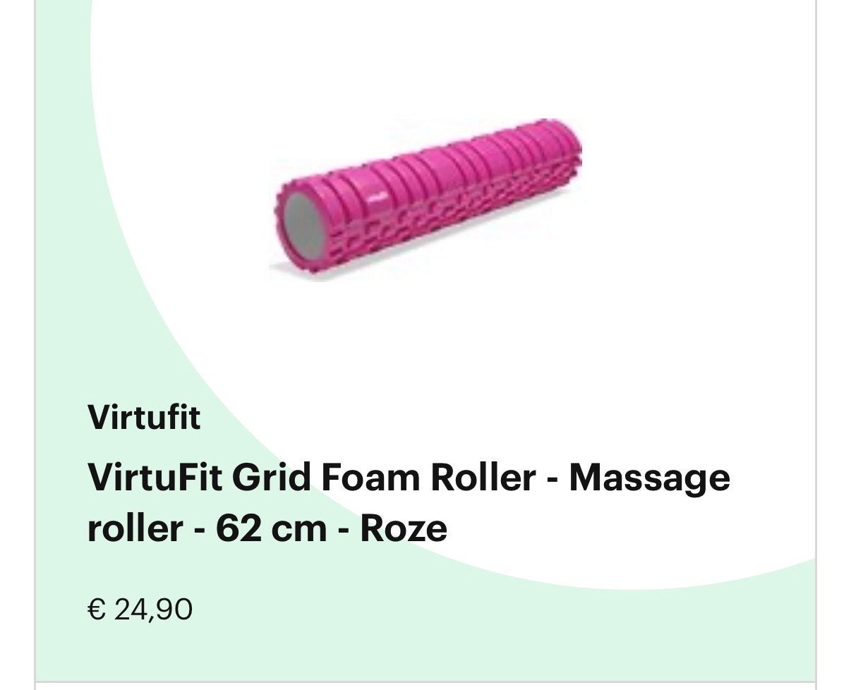 VirtuFit Grid Foam Roller - Roze - 62 cm, Sport en Fitness, Fitnessmaterialen, Ophalen of Verzenden, Zo goed als nieuw, Benen