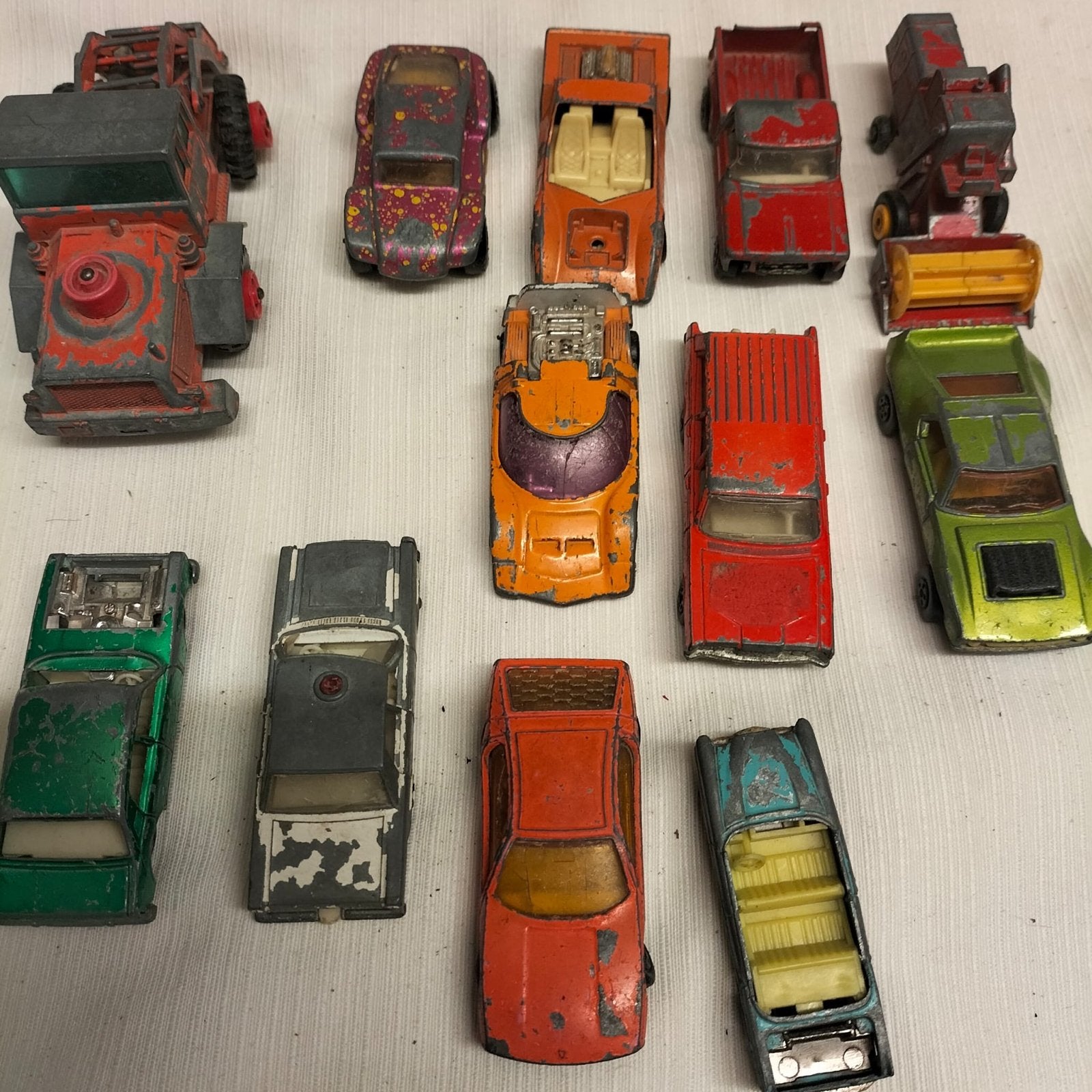 Matchbox/Lesney auto's - 12 stuks voor onderdelen, Ophalen of Verzenden, Gebruikt