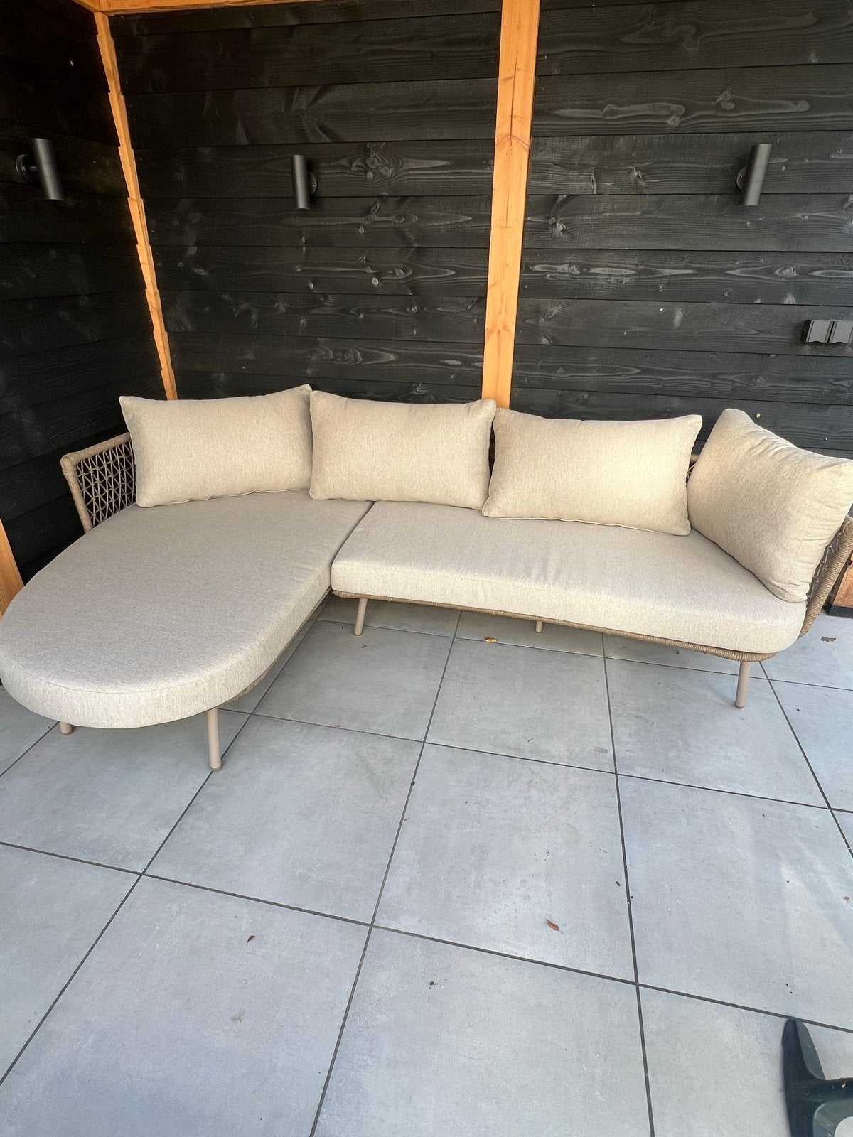 Loungset Tuinmeubelwereld 290x170x90 (omschrijving), 4 zitplaatsen, Ophalen of Verzenden, Loungeset, Bank