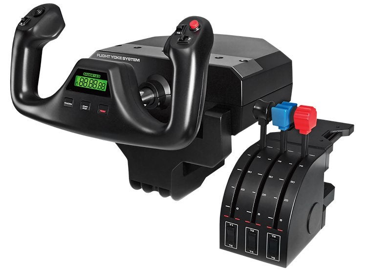 Logitech Flight Yoke System met 2 Throttle Quadrants, Computers en Software, Joysticks, Ophalen of Verzenden, Zo goed als nieuw
