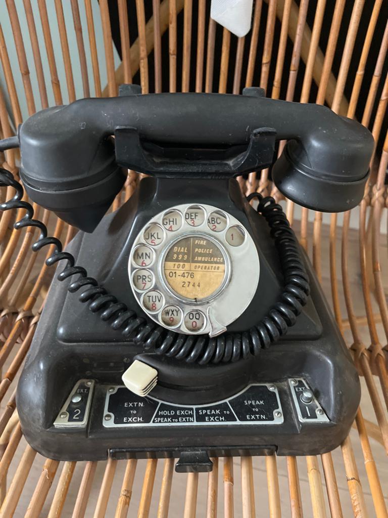 Vintage Zwarte Draaischijftelefoon - Jaren '50/'60, Ophalen of Verzenden