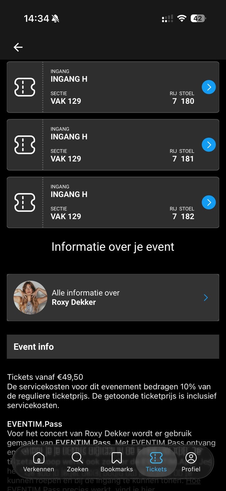 Dit wil je niet missen!! 3x Roxy dekker in Arena 24/4/27, Drie personen of meer, April