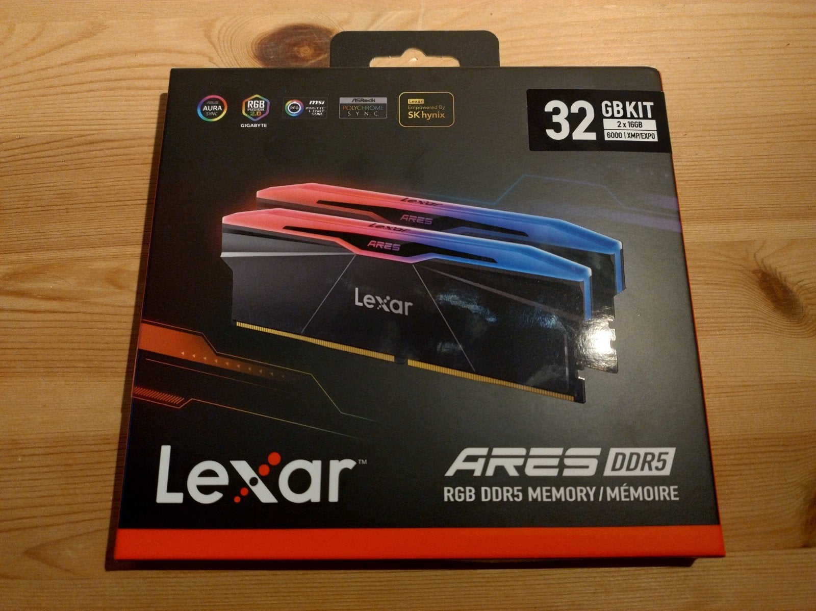 Lexar ARES RGB DDR5 32GB (2x16GB) 6000MHz RAM, Computers en Software, RAM geheugen, 32 GB, Nieuw, Ophalen of Verzenden, Desktop
