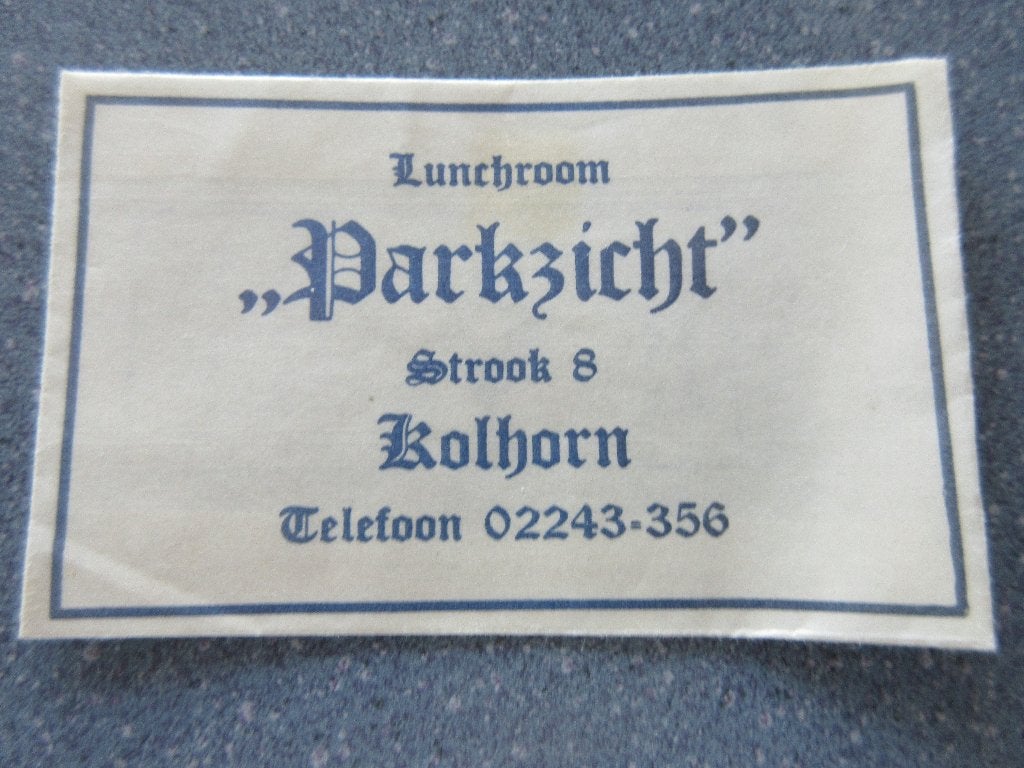 Kolhorn, lunchroom Parkzicht, Verzenden