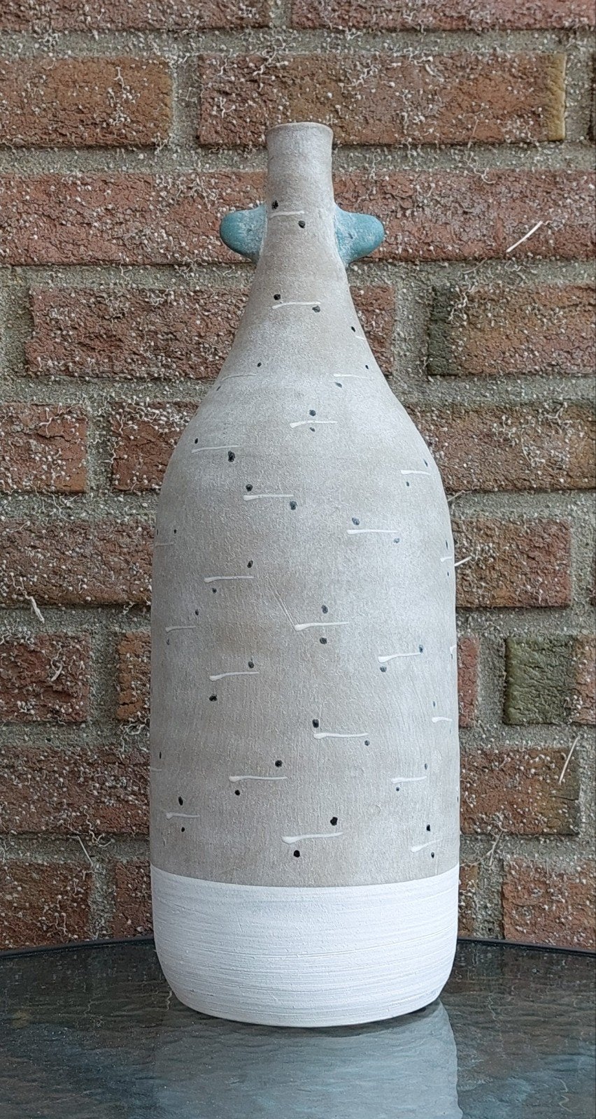 Betonnen vaas met oortjes, Ophalen, Overige materialen, Overige kleuren, Handgemaakt