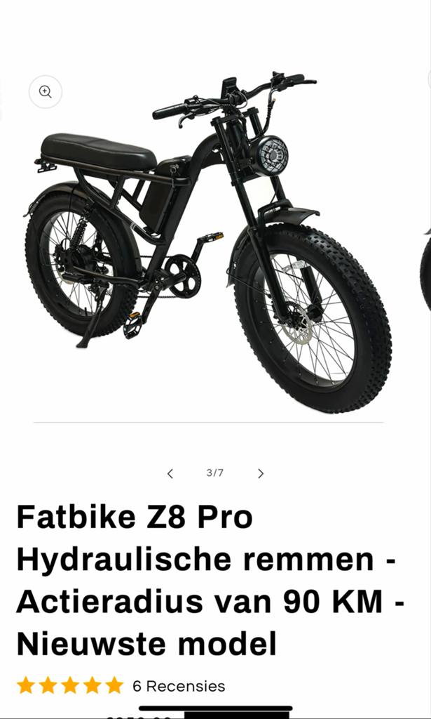 Fatbike Z8 Pro - Hydraulische remmen - MET bon en doos, Zo goed als nieuw, 51 tot 55 cm, 50 km per accu of meer, Ophalen