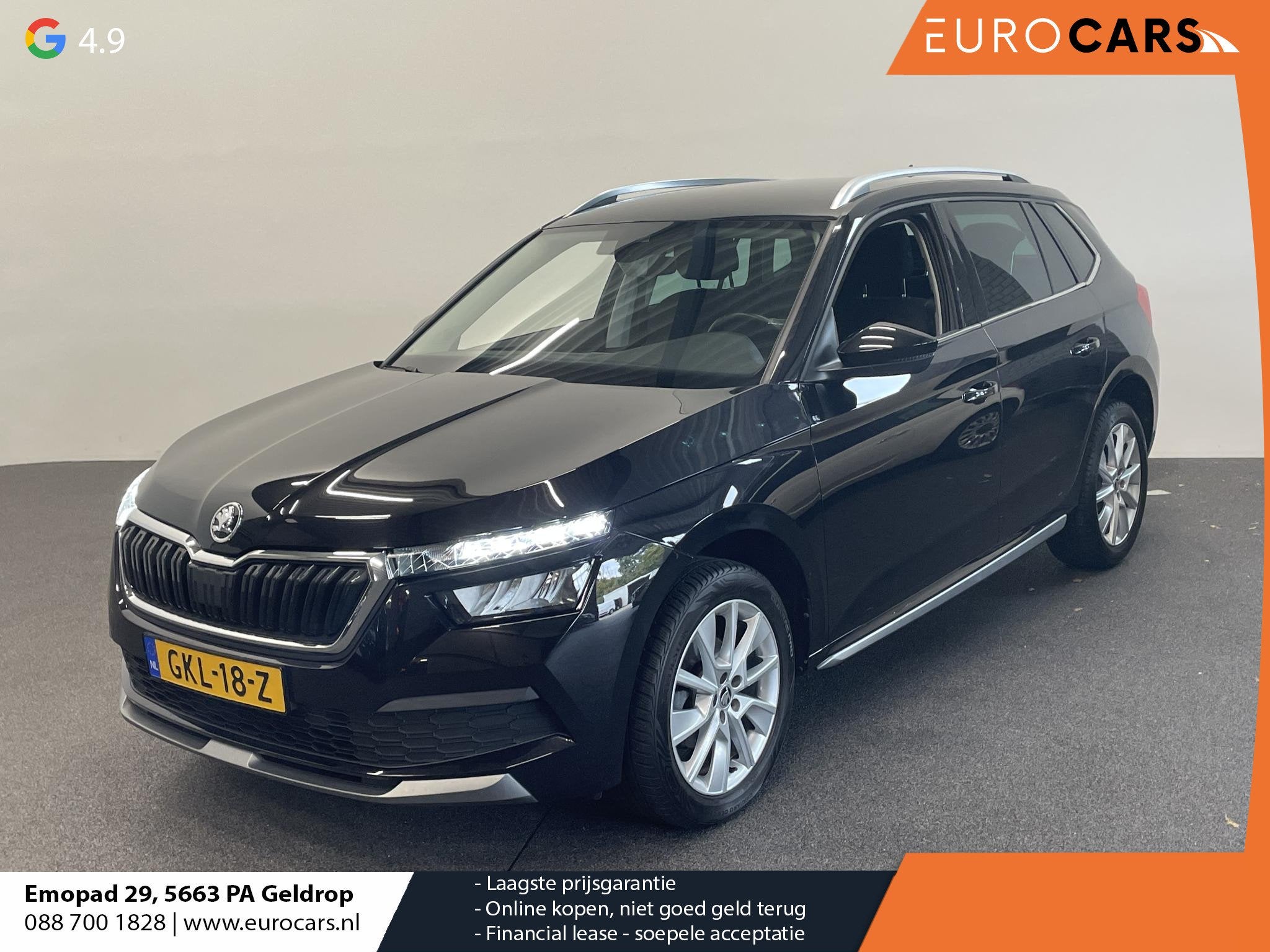 Skoda Kamiq 1.0 TSI 110pk DSG Style Apple Carplay/Android Au, Gebruikt, Zwart, 3 cilinders, Kamiq
