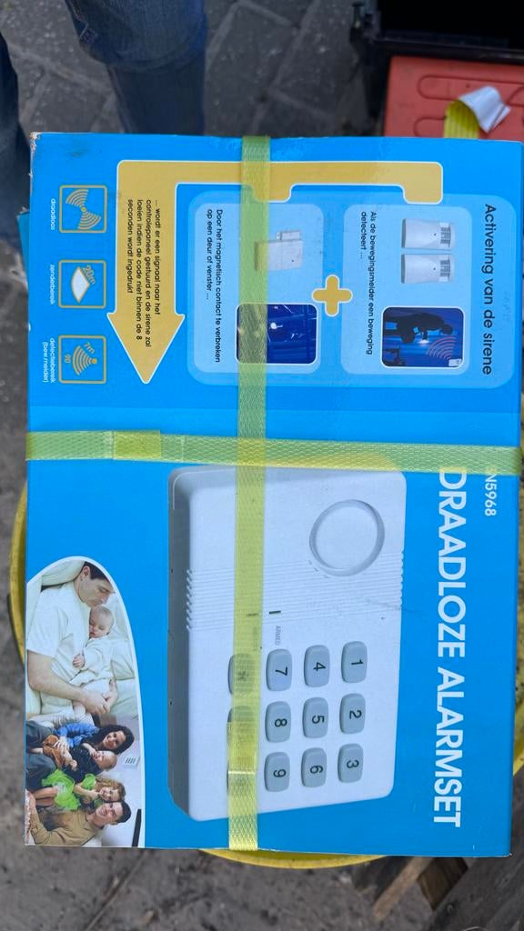 2x Nieuwe Draadloze Alarmset N5968 met Bewegingsmelder, Ophalen, Beweging, Nieuw, Compleet systeem