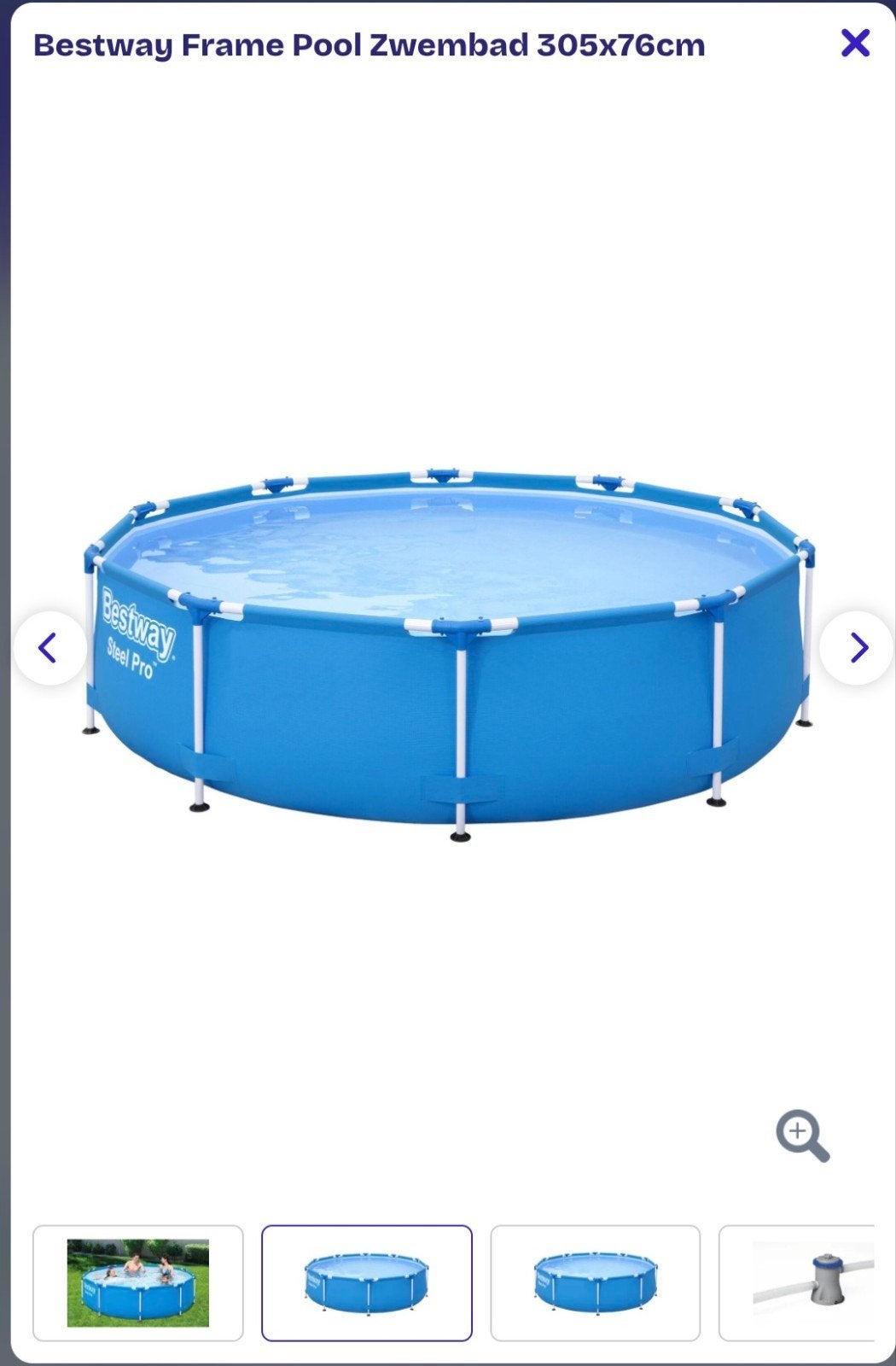 Rond zwembad 305x68 cm met pomp en afdekzeil, Gebruikt, Minder dan 80 cm, Rond, 300 cm of meer