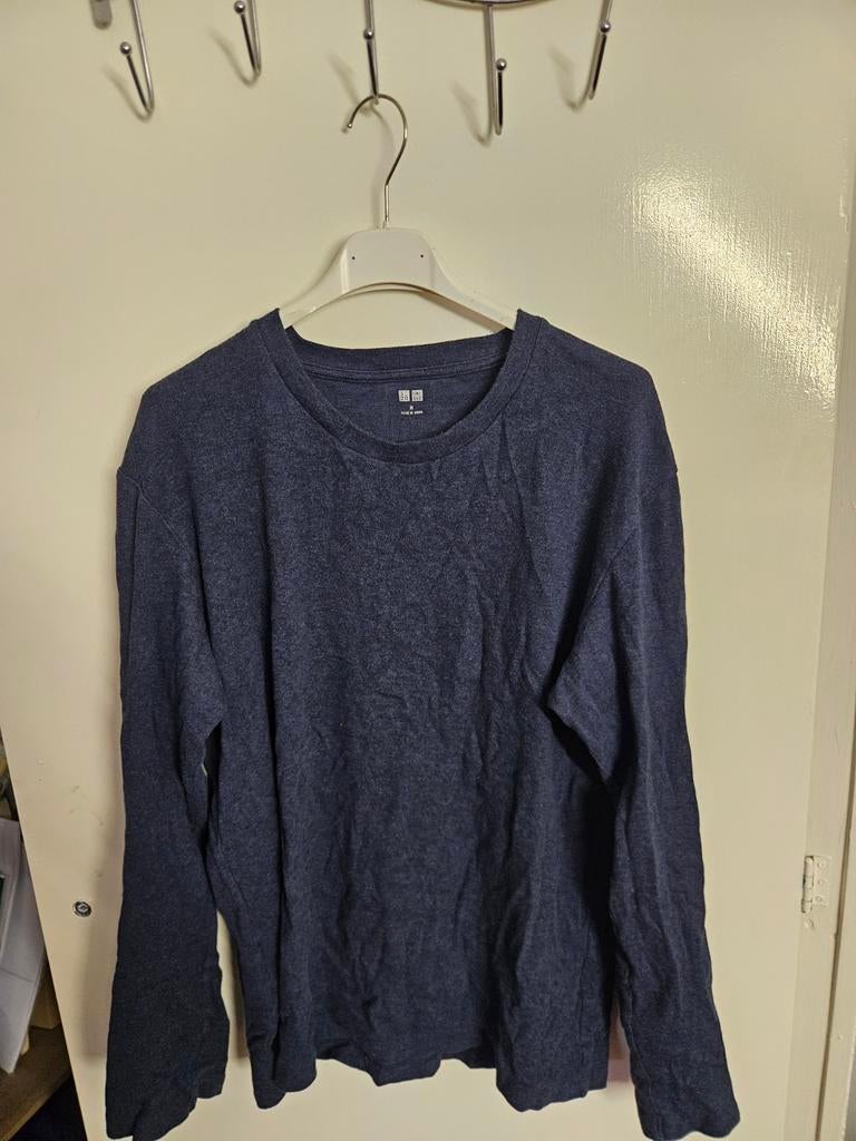 Uniqlo Heren Longsleeve Maat M - Blauw, Uniqlo, Ophalen of Verzenden, Zo goed als nieuw, Maat 48/50 (M)