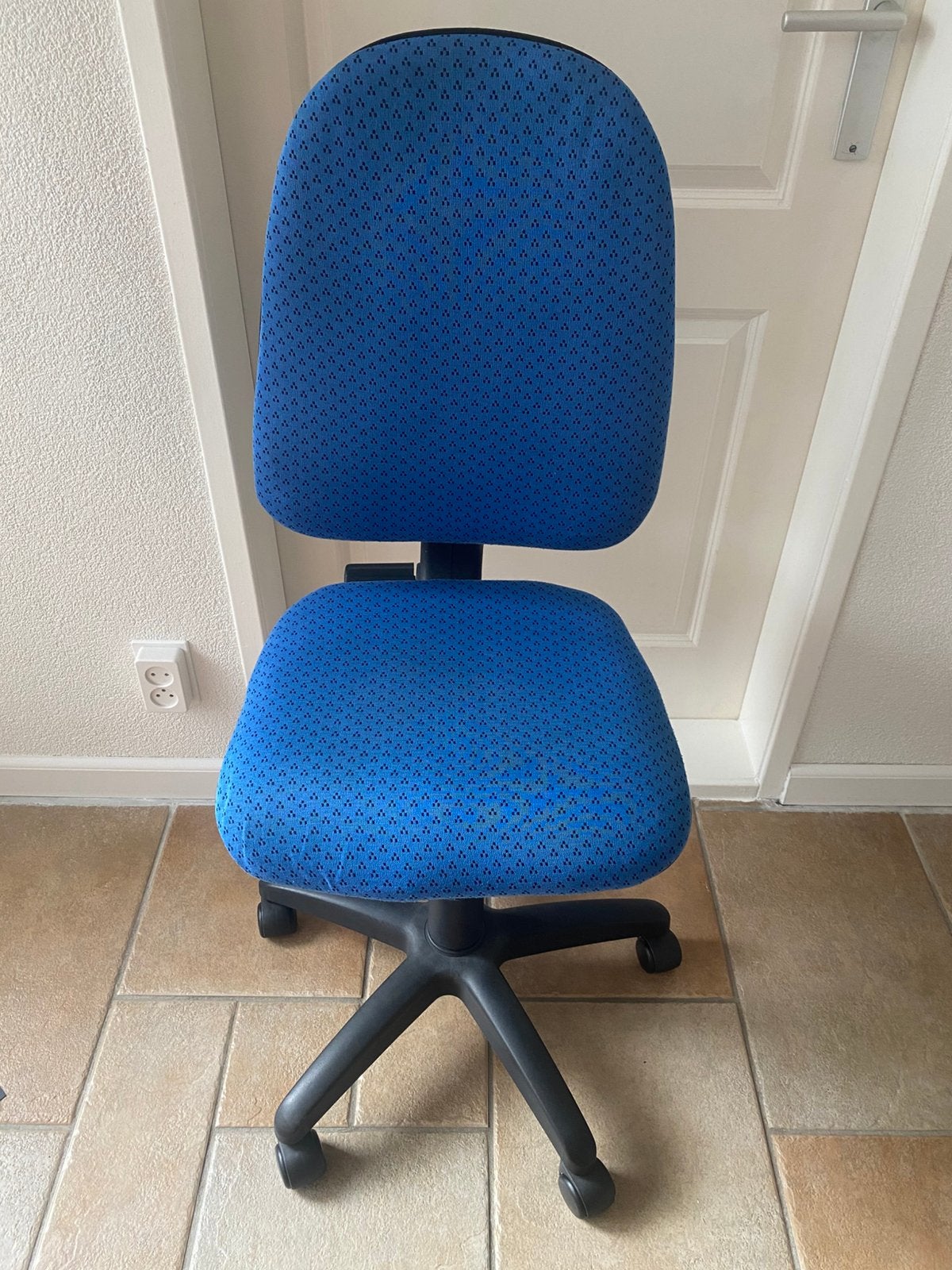 Blauwe bureaustoel hoogte en rug verstelbaar, Ophalen, Gebruikt, Blauw, Bureaustoel