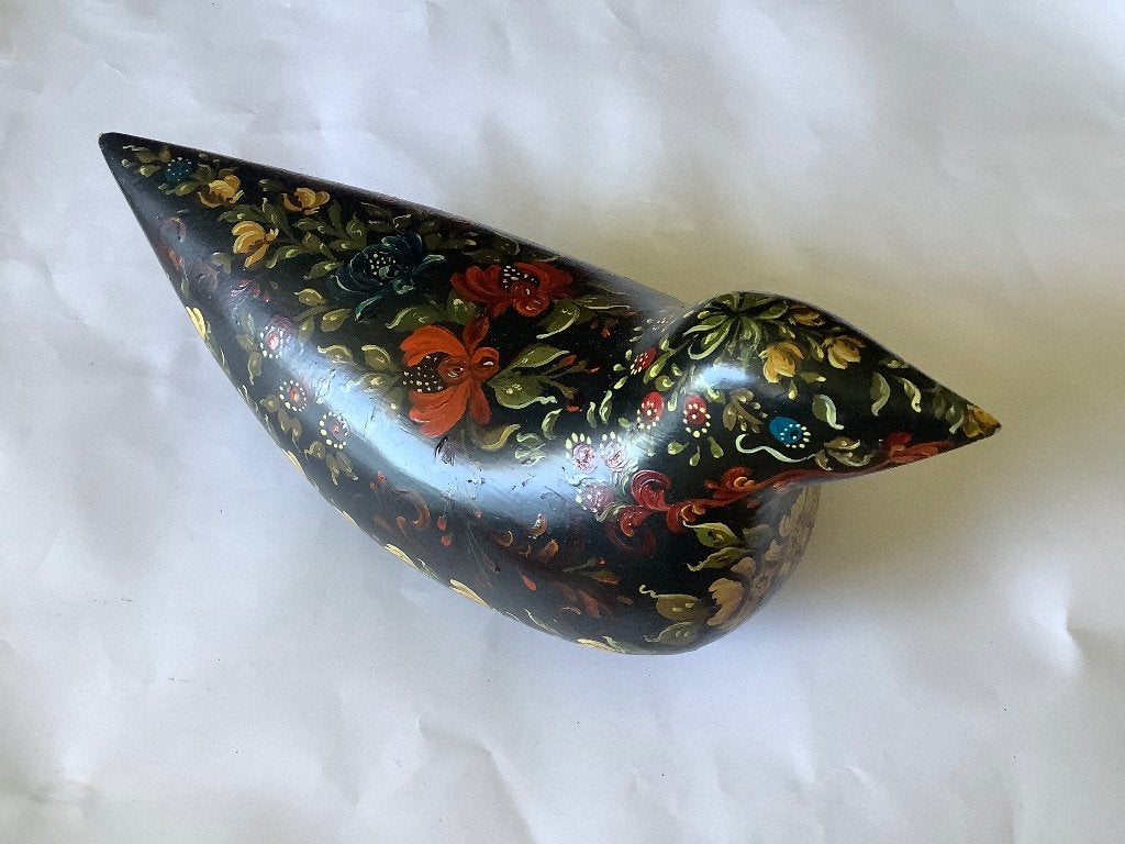 Khokhloma vintage Russische houten vogel eend beeldje, Ophalen