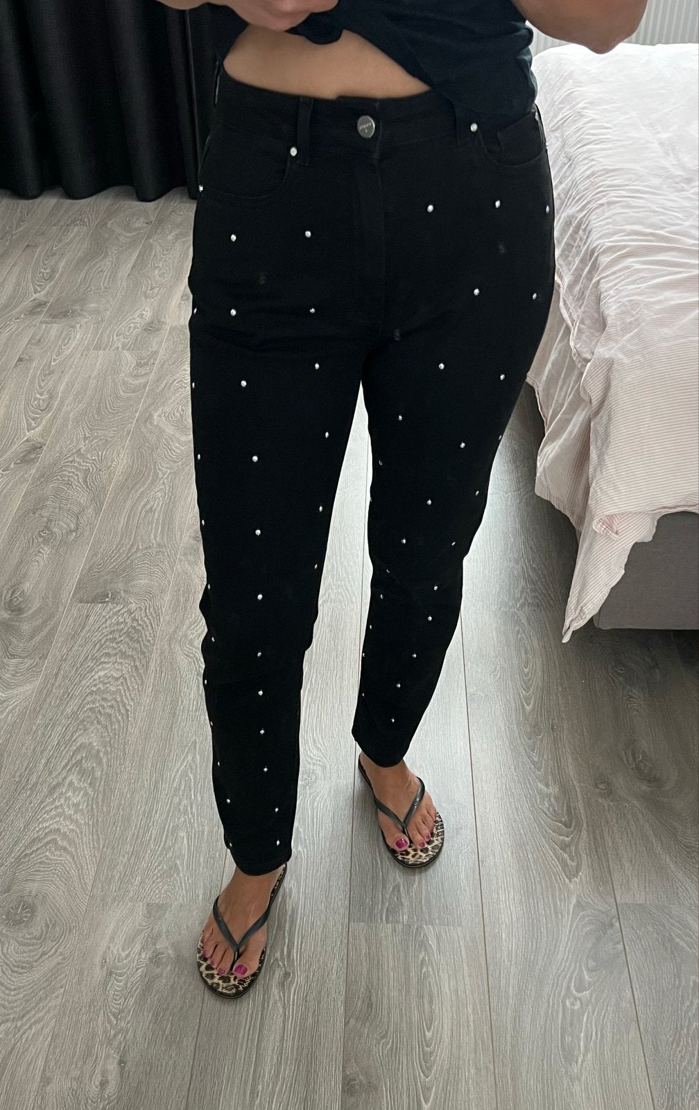 Dante6 zwarte broek met zilveren studs, Kleding | Dames, Ophalen of Verzenden, Zo goed als nieuw, Maat 36 (S), Zwart