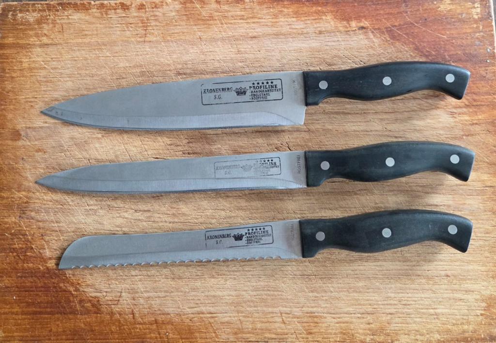 3x Kronenberg Prodiline messen, Huis en Inrichting, Keuken | Bestek, Ophalen of Verzenden, Rvs of Chroom
