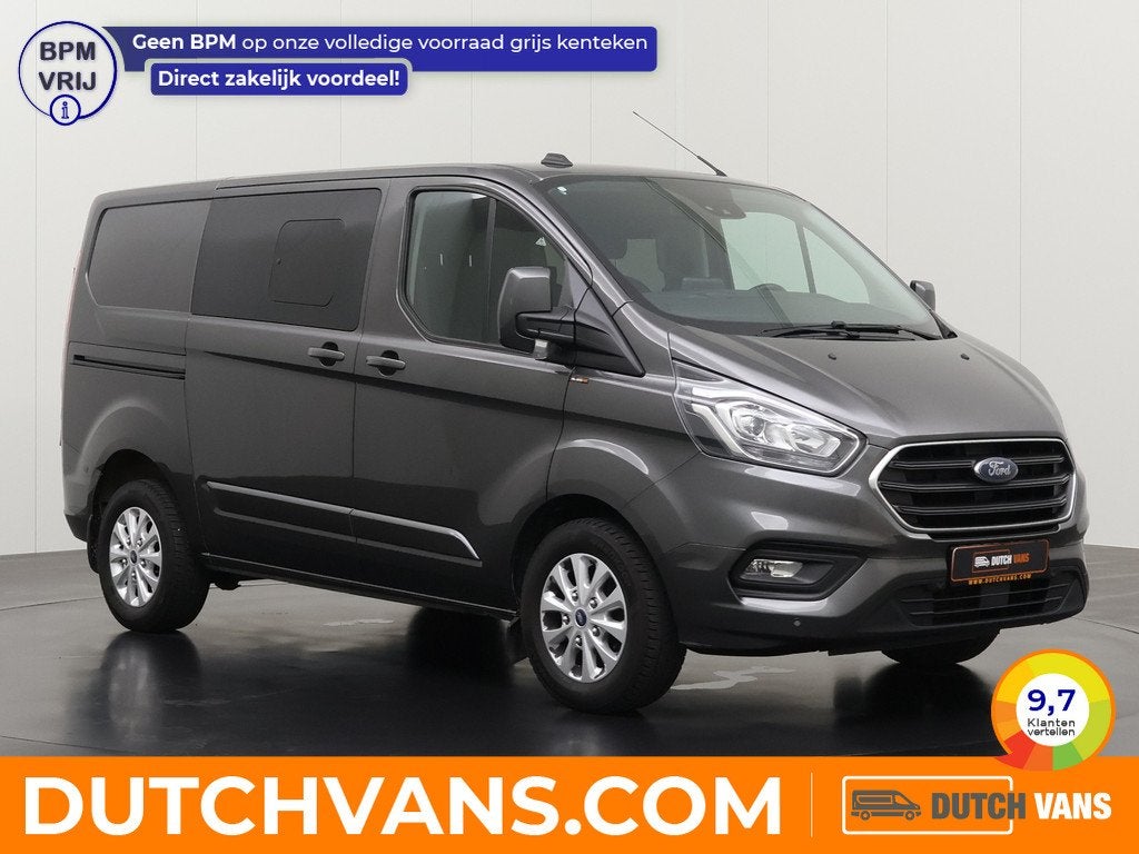 Ford Transit Custom 2.0TDCi 130PK Limited Dubbele Cabine | 2, Auto's, Bestelauto's, Te koop, ABS, Achteruitrijcamera, Airconditioning